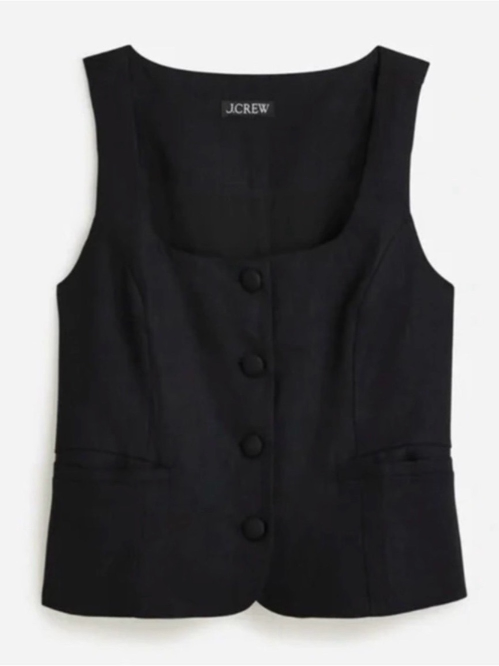 J. Crew Black Tailored Button Vest